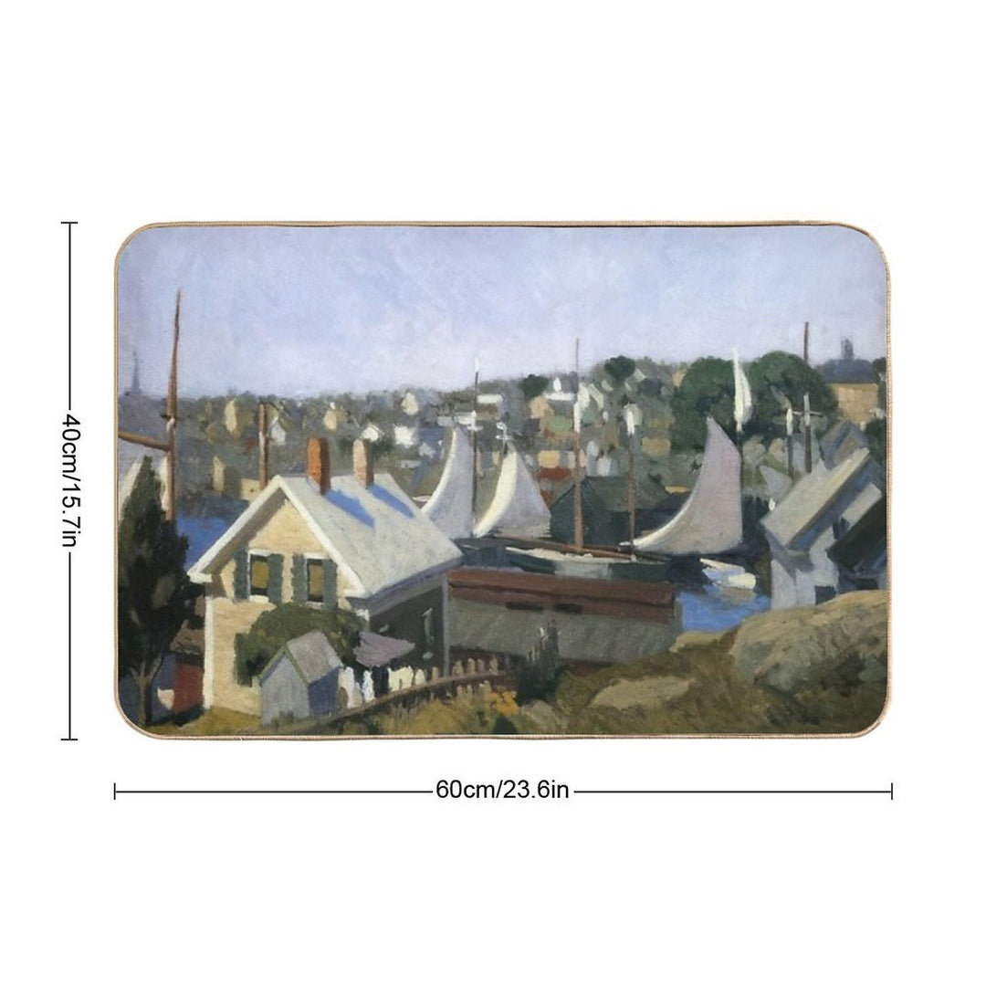 Gloucester Harbor   1912 by Edward Hopper  Odorless Bath Mat