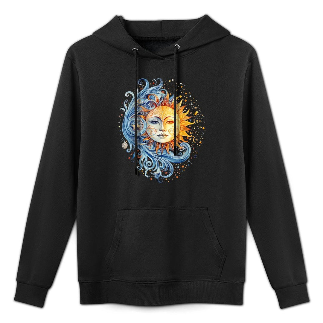 Mystic Sun And Moon Woman Mystical Flowers Aesthetic Kangaroo Pocket Hoodie