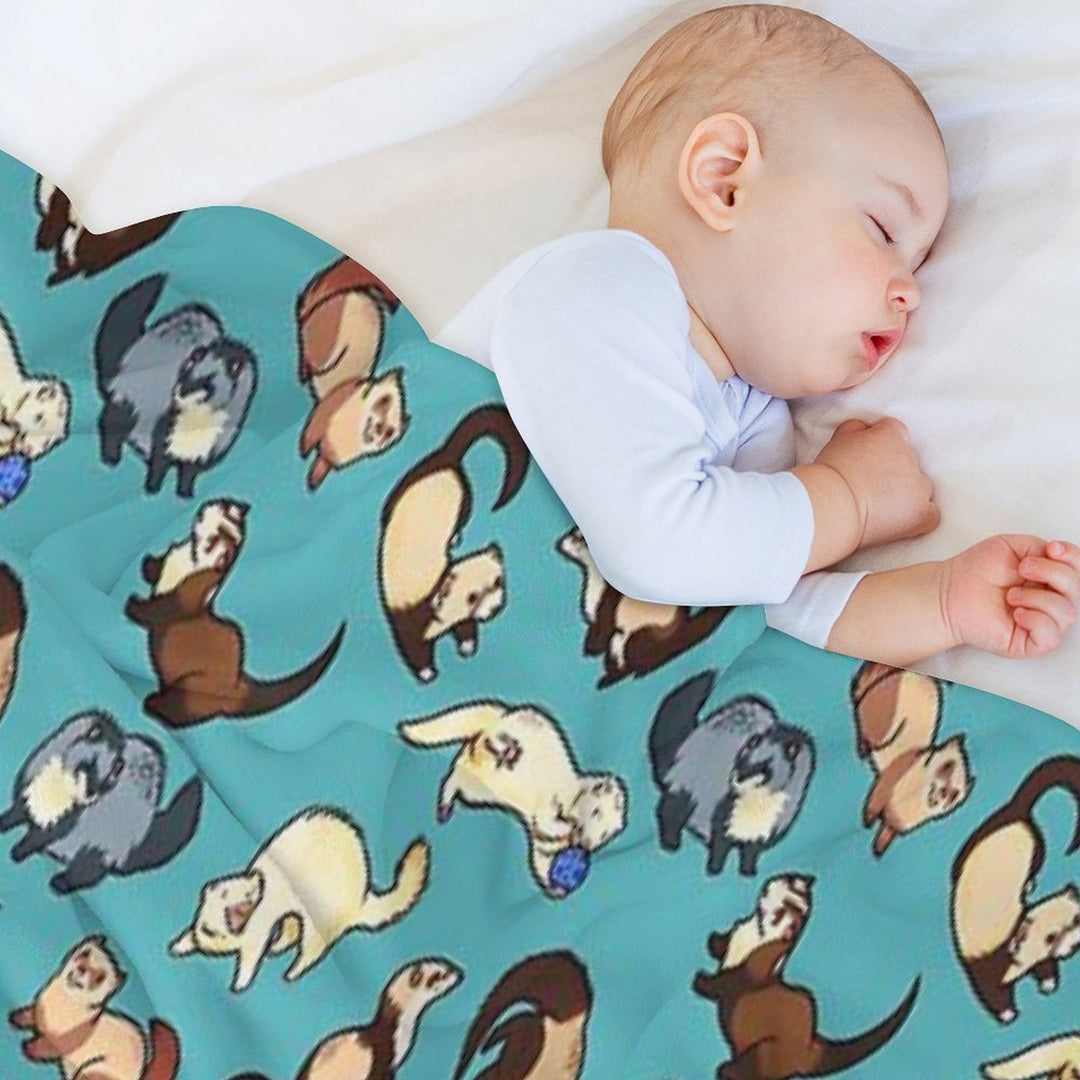 Cat Snakes in Blue Sustainable Throw Blanket