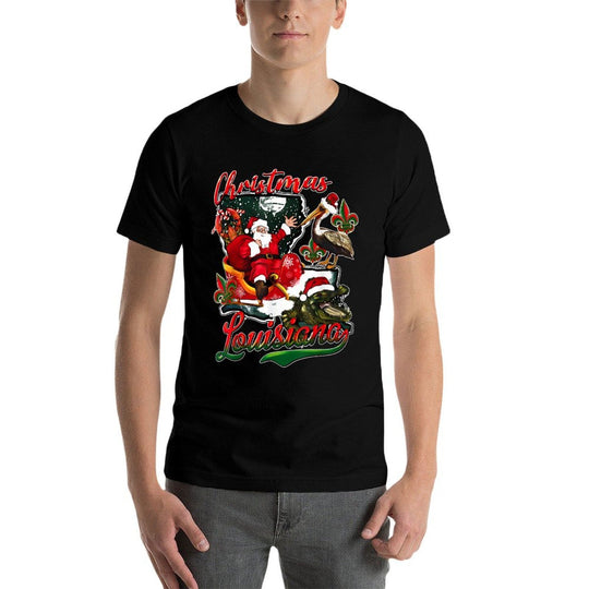 New Orleans Christmas Louisiana Crawfish Santa Holiday  Moisture-wicking T-Shirt