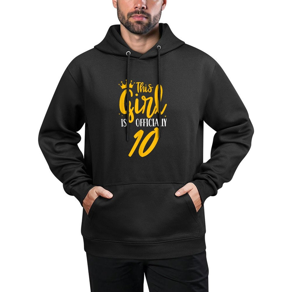 This Girl Is Officially 10 Years Birthday Old Age Her Ten Breathable Fabric Hoodie