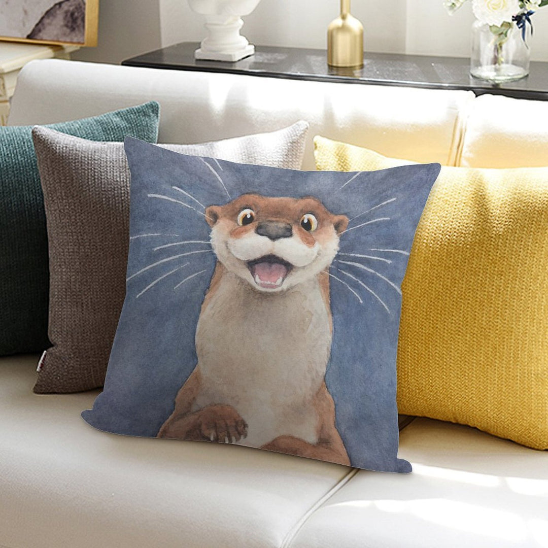 Otter! Soft Durable Construction Throw Pillow
