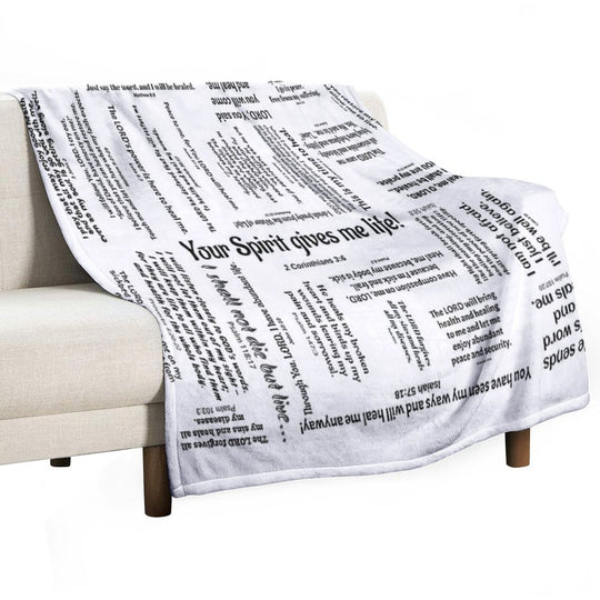 Healing Scriptures Blanket - White Wrinkle-free Throw Blanket