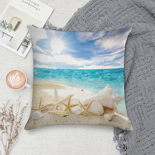 Seashells on The Beach Soft Anti-Pilling Throw Pillow
