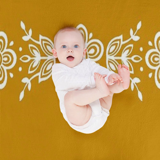 Vintage Pyrex Butterfly Gold White Design Anti-pilling Throw Blanket