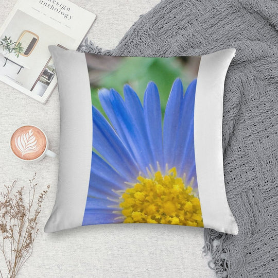 Blue Flowers Soft Skin-Friendly Throw Pillow
