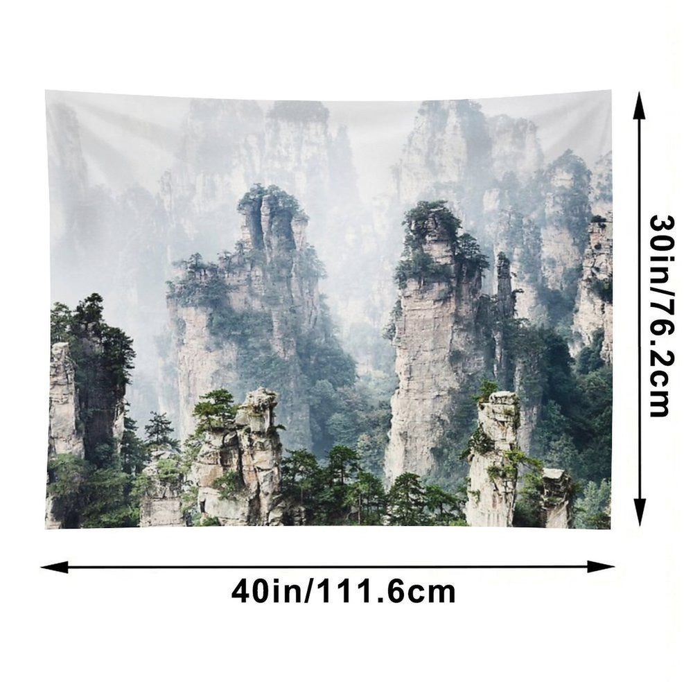 Floating Mountains Zhangjiajie National Forest Park Art Photo Print Tapestry