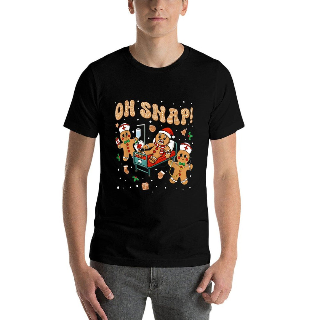 Oh Snap Gingerbread Nurse Funny Nursing Christmas Holiday  Tagless Design T-Shirt