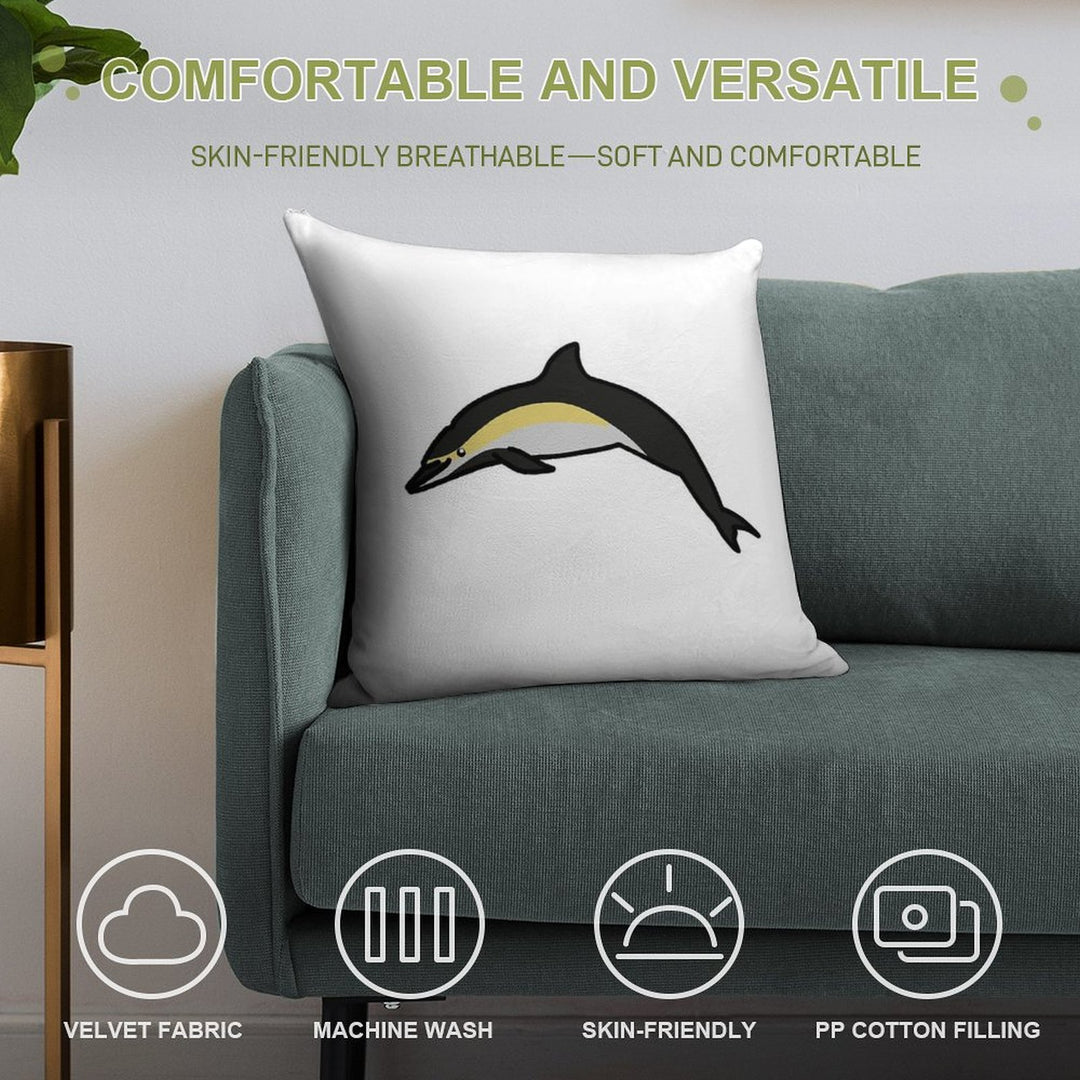 Common Dolphin Soft Bedroom Essential Throw Pillow