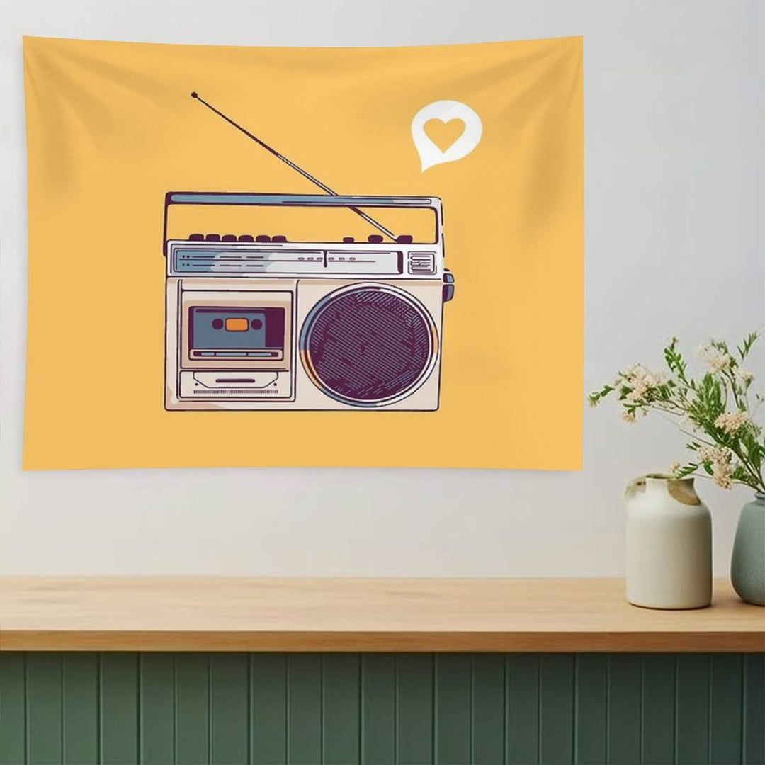 Retro Radio Boombox Tapestry