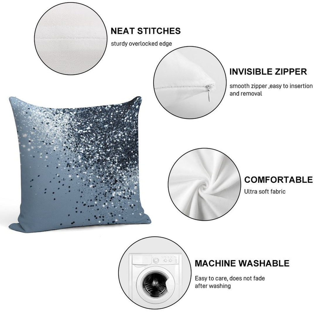 Blue Lady #2 (Photo of Glitter Only - Not Reflective) Soft Shrink-Resistant Throw Pillow