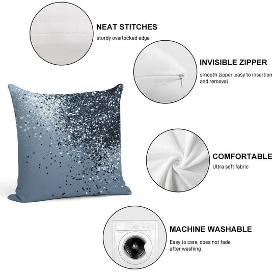 Blue Lady #2 (Photo of Glitter Only - Not Reflective) Soft Shrink-Resistant Throw Pillow