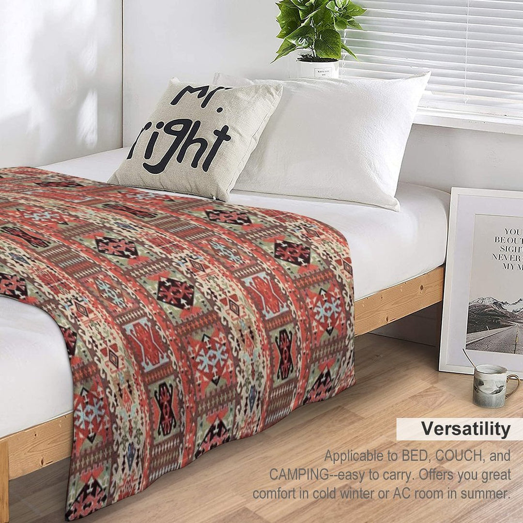 Turkish Kilim Fantasy Magic Carpet Velvety-soft Throw Blanket