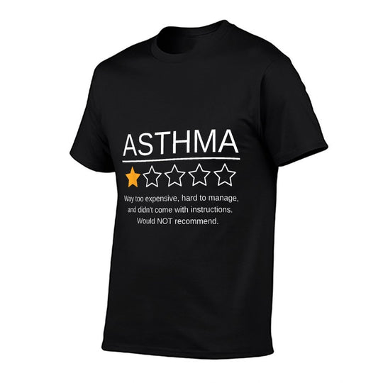 Funny Asthma Awareness One Star Rating Inhaler Wheezy Breath  Easy-care T-Shirt