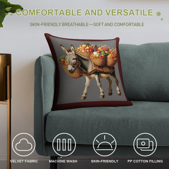 Donkey Market Soft Anti-Pilling Throw Pillow