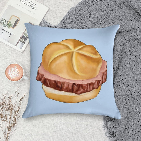 Bavarian Meat Loaf in Bread Roll Soft Luxury Feel Throw Pillow