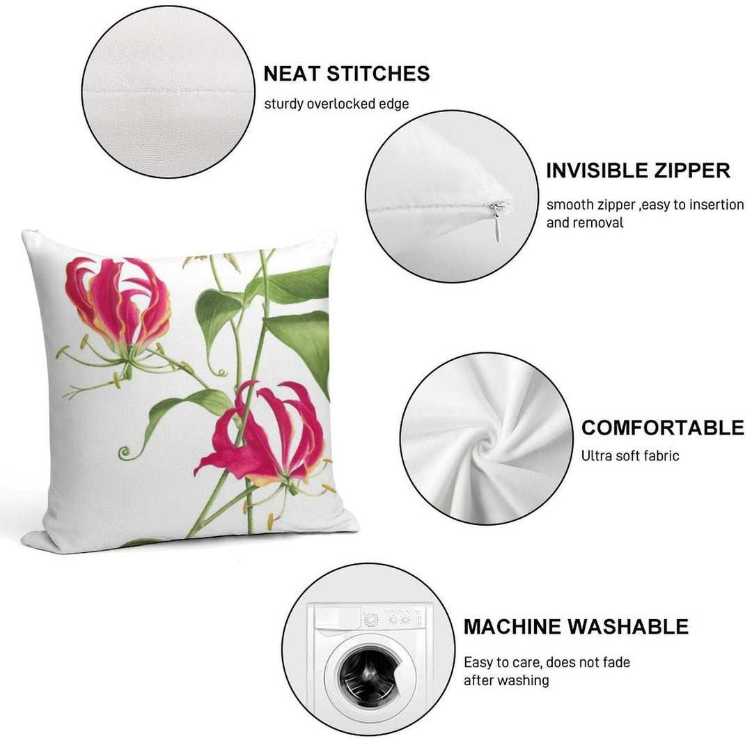 Gloriosa Rothschildiana  -  Flame Lily Soft Warmth Comfort Throw Pillow