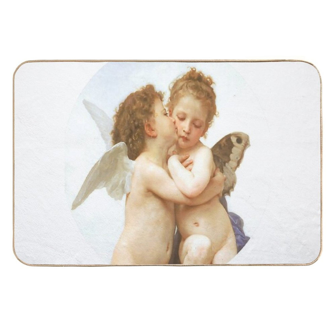 Beautiful Antique Angels Design Durable Bath Mat