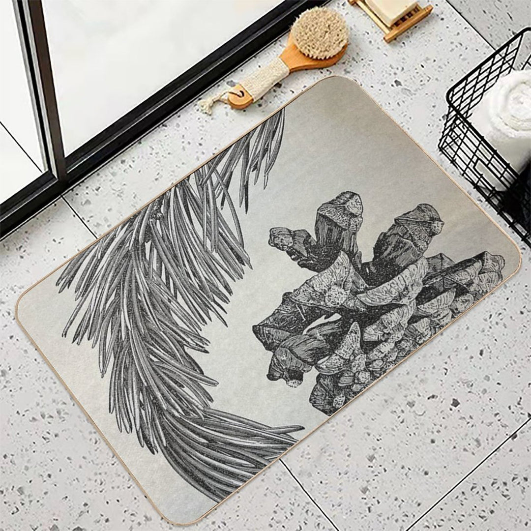 Parry Pine Vintage Etched Plate  Absorbent Bath Mat
