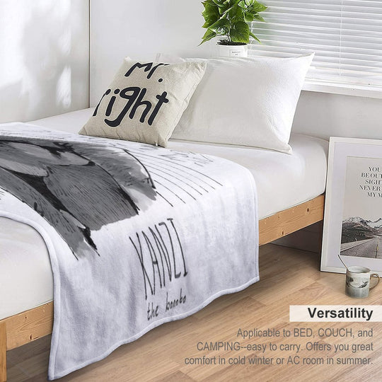 Kanzi The Bonobo Plush Throw Blanket