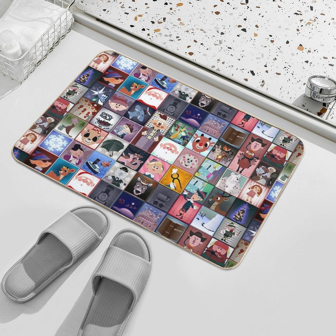 Rudolph Squares  Long-Lasting Bath Mat