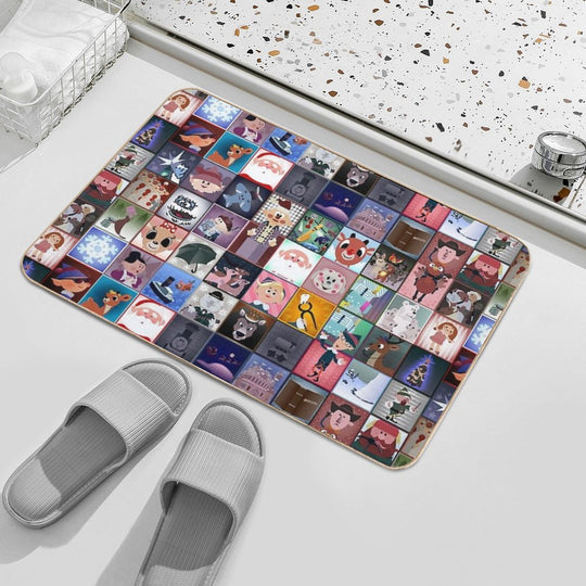Rudolph Squares  Long-Lasting Bath Mat