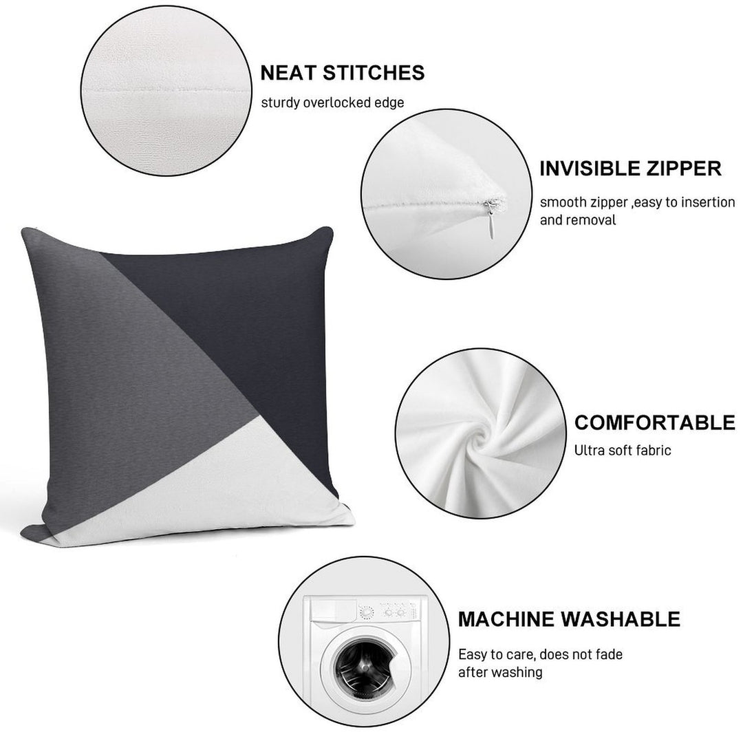 Grey Geometric Triangle Soft Washable Throw Pillow