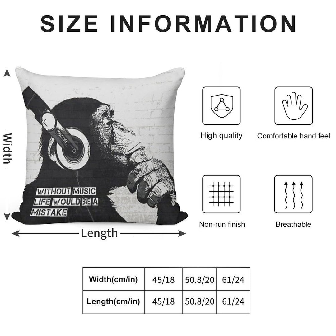 Without Music Life Would Be A Mistake Soft Anti-Pilling Throw Pillow