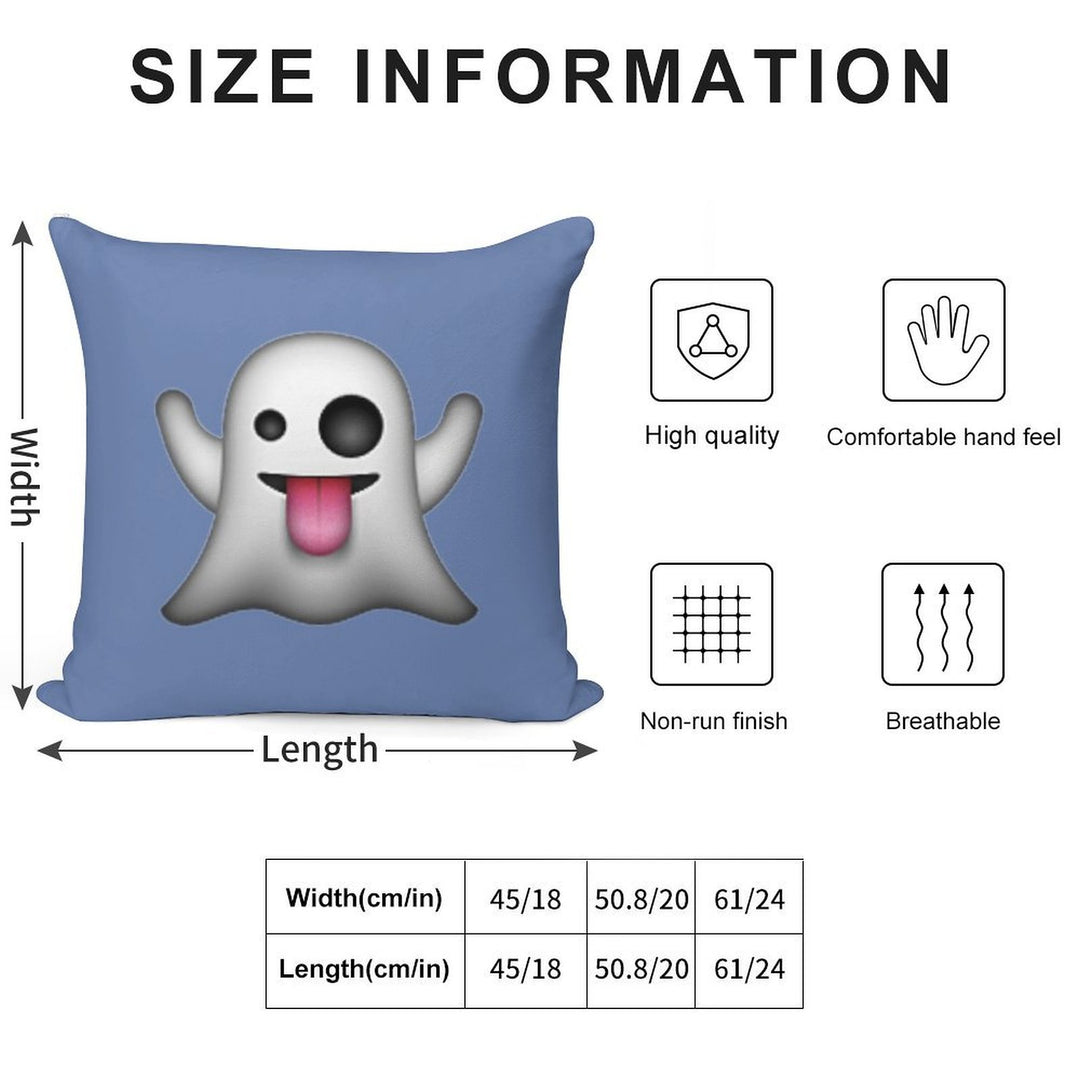Ghost Emoji Soft Gift Ready Throw Pillow