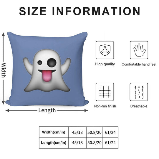 Ghost Emoji Soft Gift Ready Throw Pillow