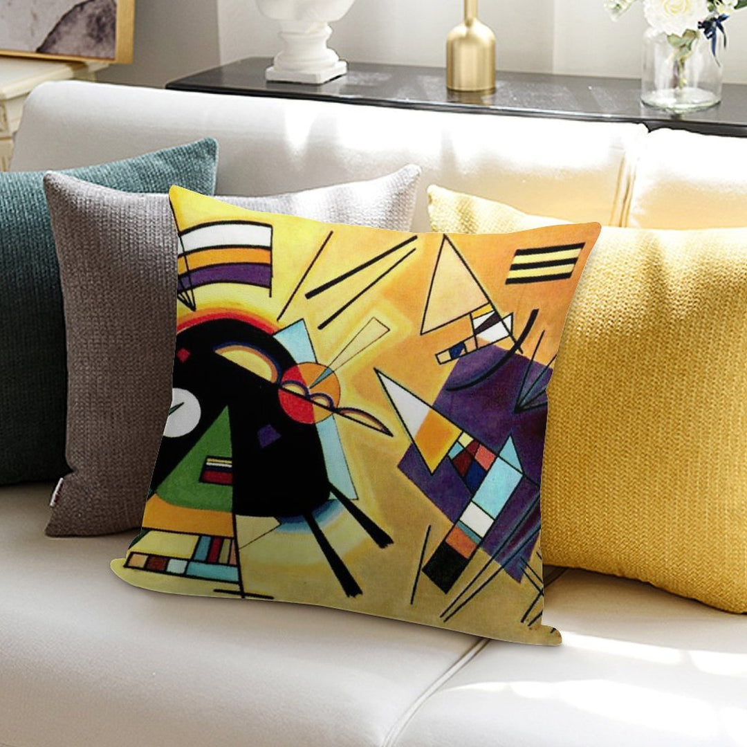 Vassily Kandinsky Black And Violet 1923 Soft Short Plush Fabric Throw Pillow
