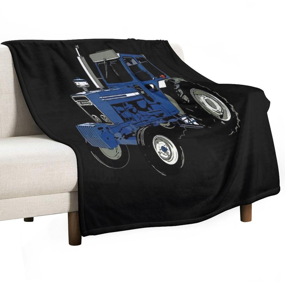 Old Ford Tractor Blue Sustainable Throw Blanket