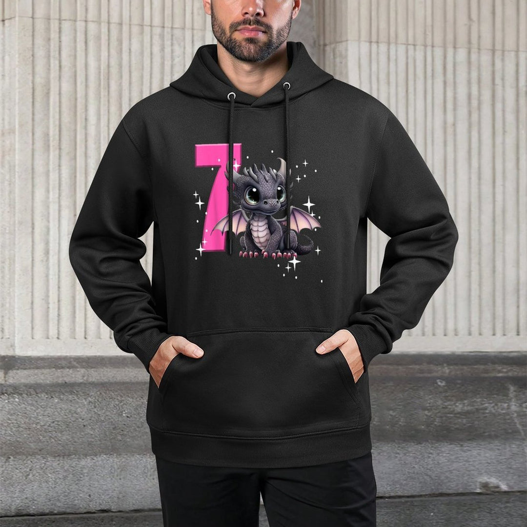 7th Birthday Dragon Party Birthday Girl Pink 7 Seven Moisture-Wicking Hoodie