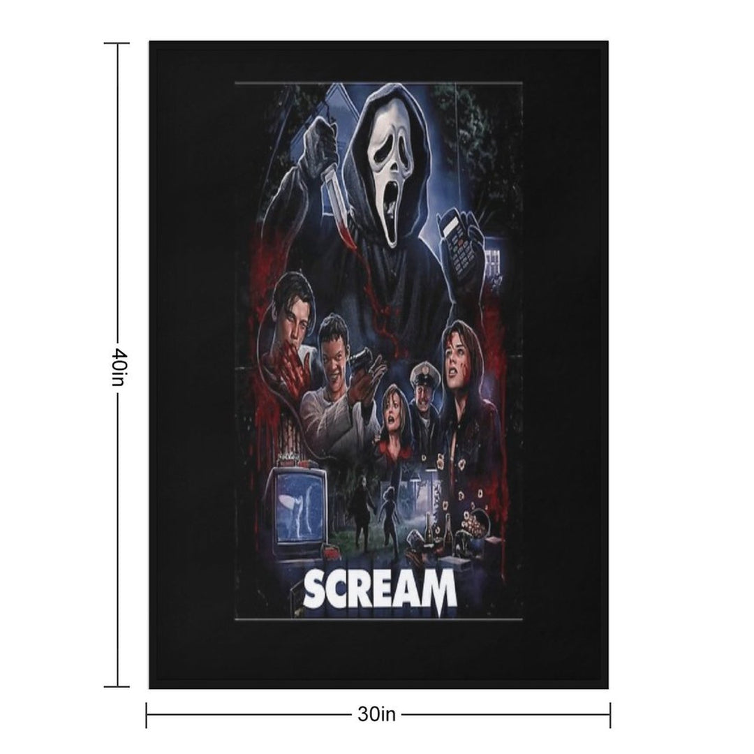 Scream Horror Movie Artwork Poster Plush Throw Blanket