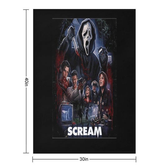 Scream Horror Movie Artwork Poster Plush Throw Blanket