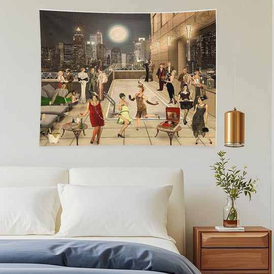 Art Deco Skyline Tapestry