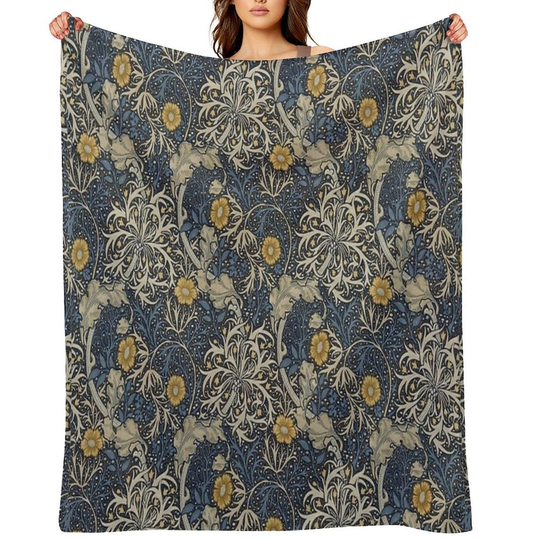 William Morris Seaweed Velvety-soft Throw Blanket