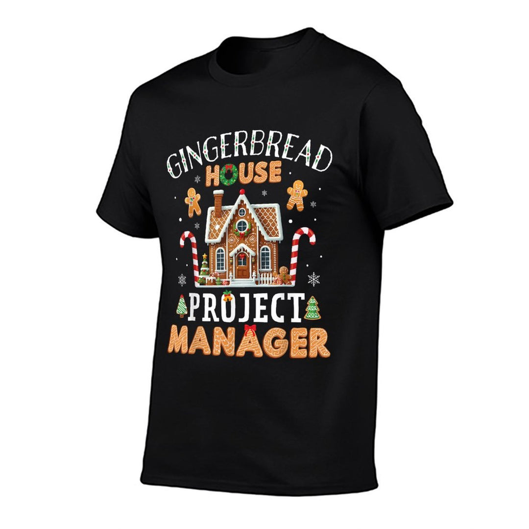 Gingerbread House Project Manager Cookie Baking Funny Xmas  Eco-friendly Material T-Shirt