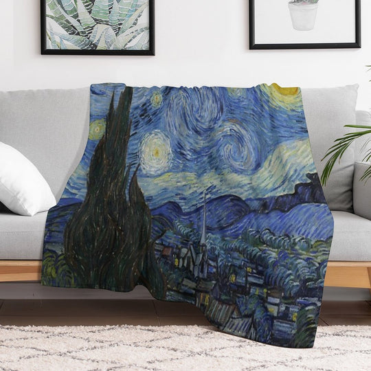 Starry Night (Vincent Van Gogh) Shrink-resistant Throw Blanket