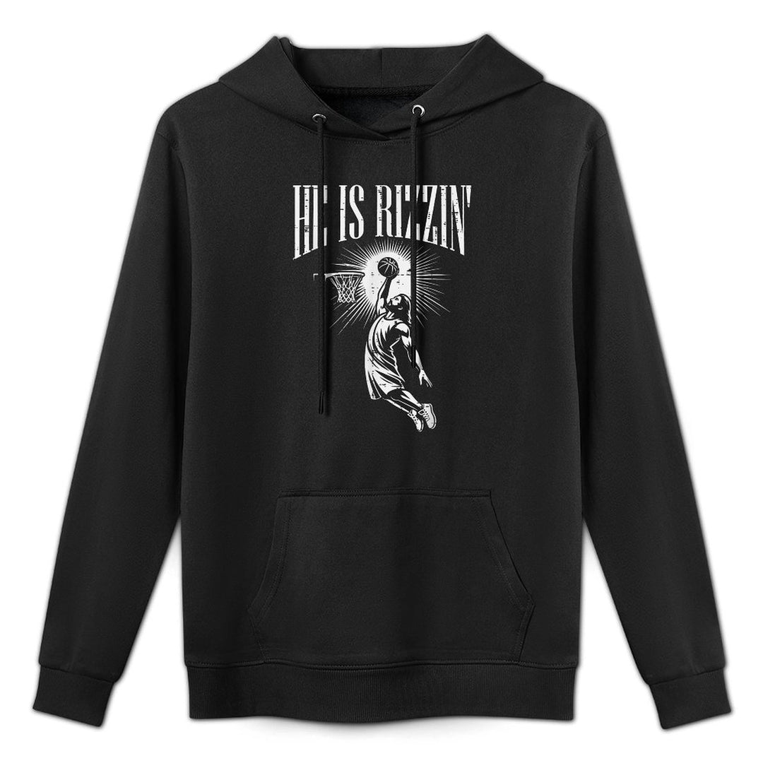 Easter He Is Rizzin Christian Religious Boys Kids Menn Versatile Streetwear Hoodie