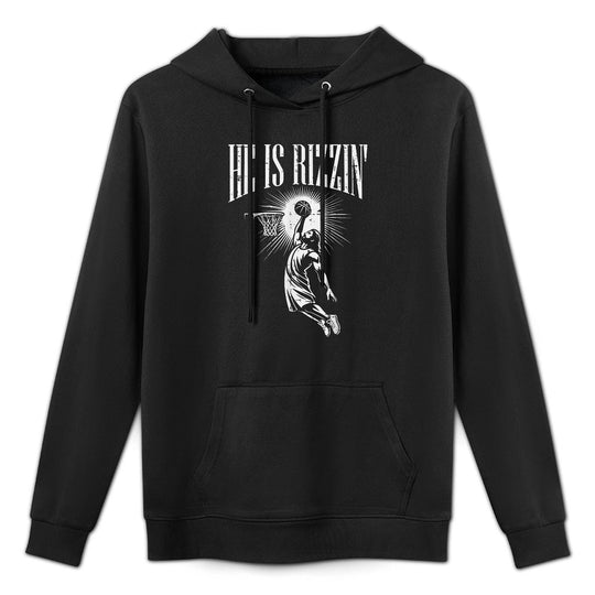 Easter He Is Rizzin Christian Religious Boys Kids Menn Versatile Streetwear Hoodie