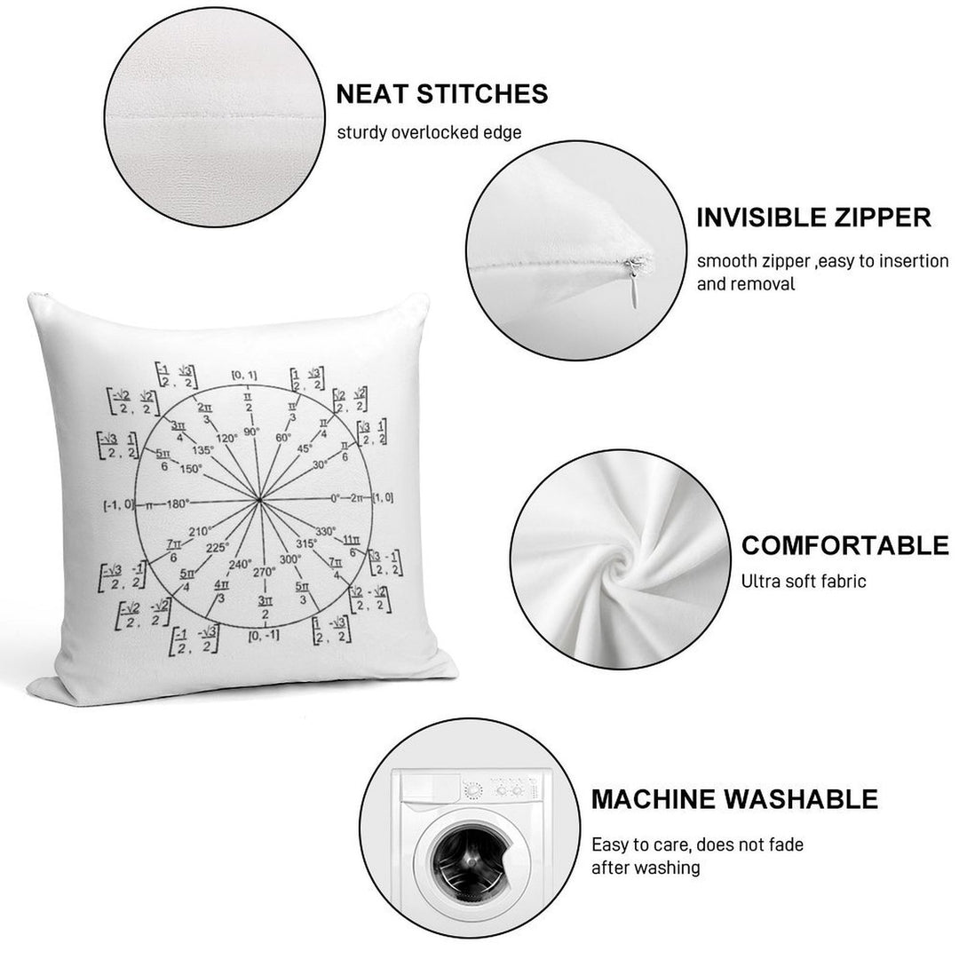 Unit Circle Trigonometry Soft Anti-Pilling Throw Pillow