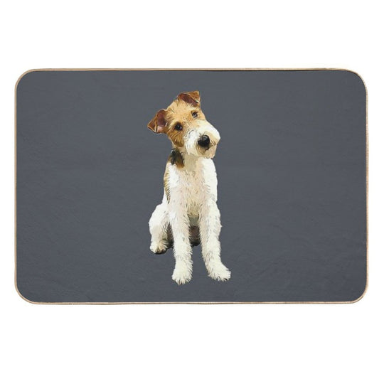 Wire Fox Terrier Head Tilt  Absorbent Bath Mat