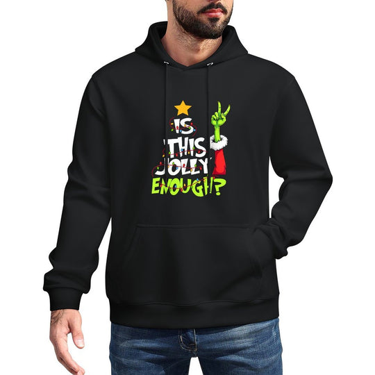 Is This Jolly Enough Funny Christmas Light Men Women Relaxed Fit Hoodie
