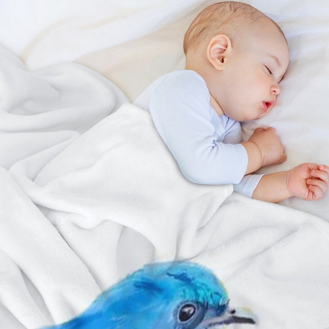 Red-flanked Bluetail Velvety-soft Throw Blanket