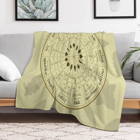 Celtic Ogham Tree Calendar Eco-conscious Throw Blanket