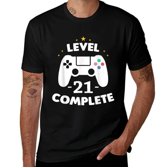 Level 21 Complete Gamer Twenty First Birthday Party  Summer-ready Fabric T-Shirt