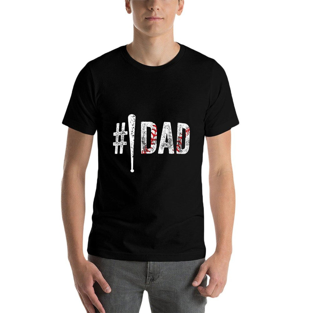 Number One Baseball Dad for Fathers Day #1 Daddy Funny  Relaxed-fit T-Shirt