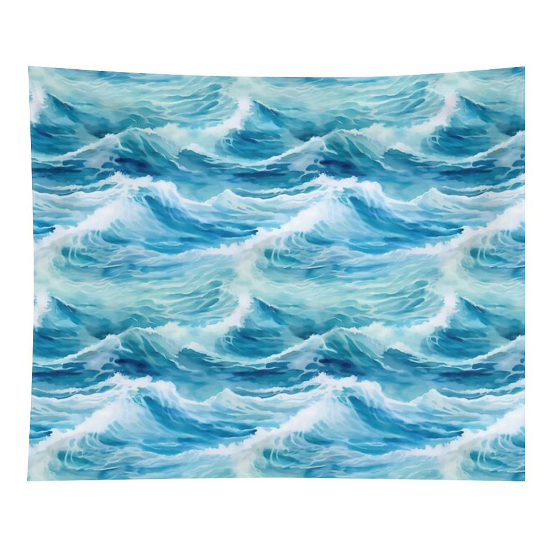Sea Waves Watercolor Pattern #5 Tapestry