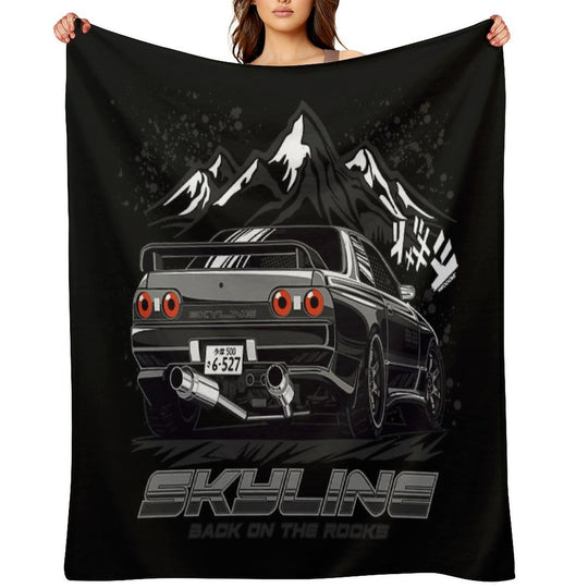 VR38 Swapped Skyline R32 Multi-functional Throw Blanket